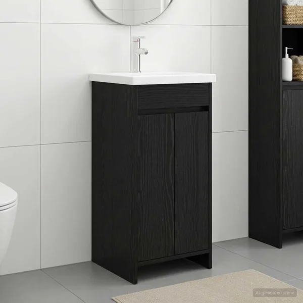 Meuble de salle de bain avec évier Chêne noir 42 x 40 x 84,5 cm