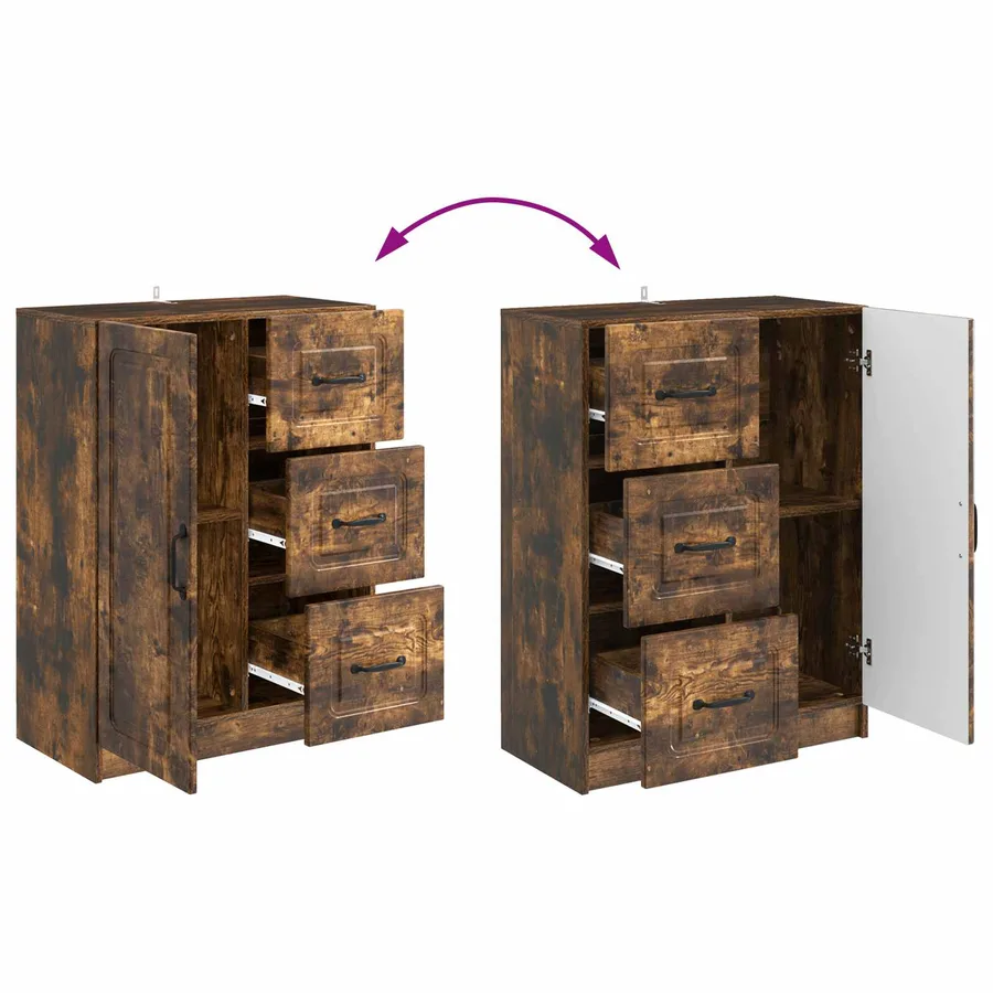 Buffet Chêne fumé 66 x 34,5 x 87 cm Bois d'ingénierie - 8