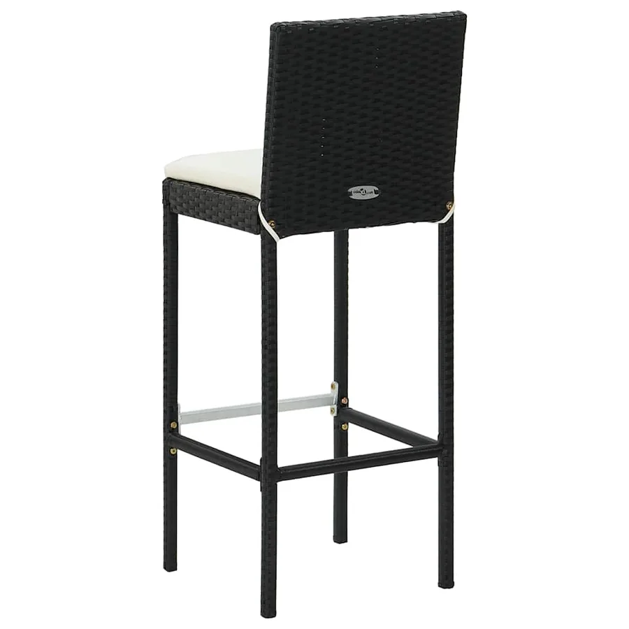 Ensemble de bar de jardin 5 pcs et coussins Résine tressée Noir - 10