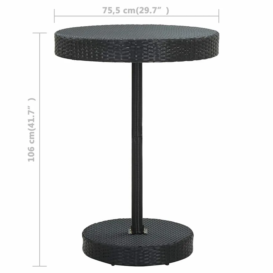 Ensemble de bar de jardin 5 pcs et coussins Résine tressée Noir - 11