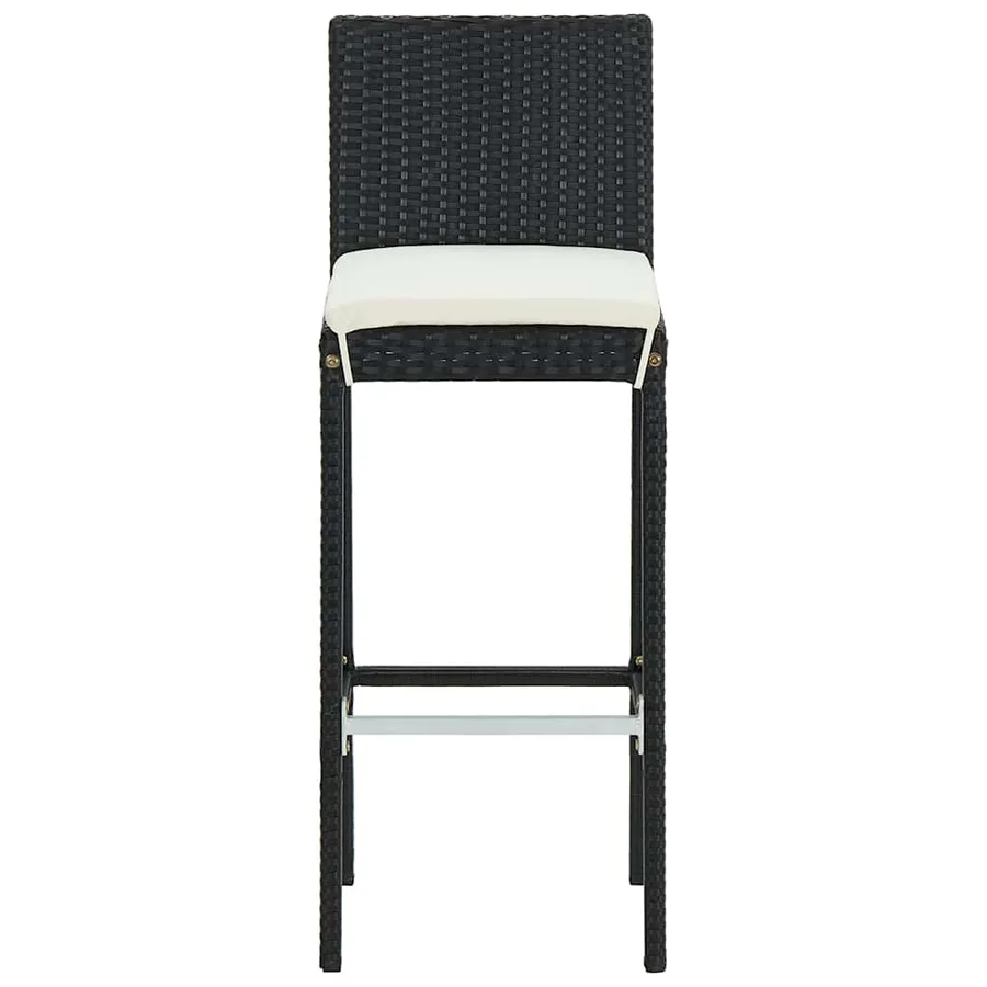Ensemble de bar de jardin 5 pcs et coussins Résine tressée Noir - 8