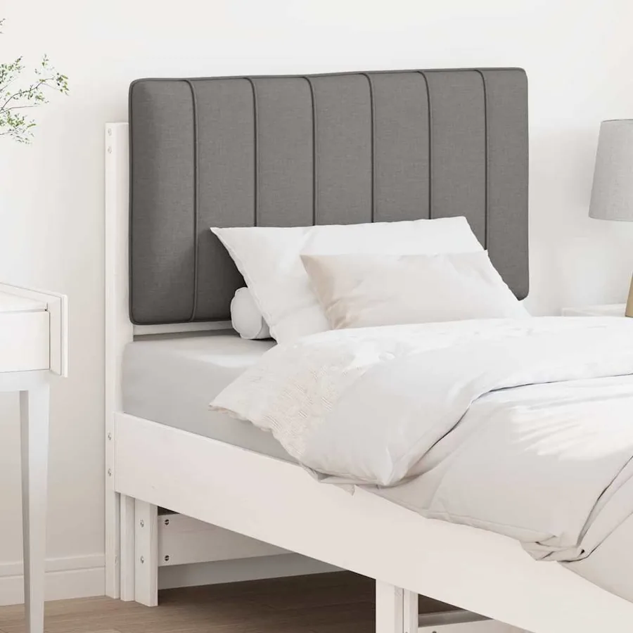 Tête de lit capitonnée Blanc et gris clair 75 cm Pin massif