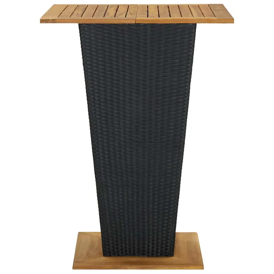 Ensemble de bar de jardin 5 pcs et coussins Résine tressée Noir - 5
