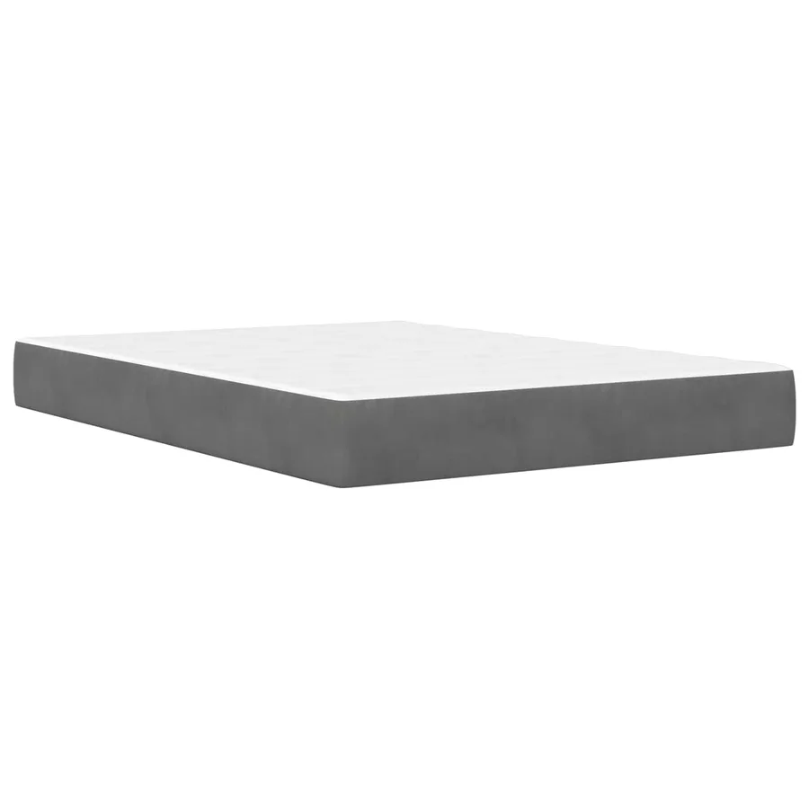 Cadre de lit avec matelas Gris foncé 120 x 190 cm Velours - 5