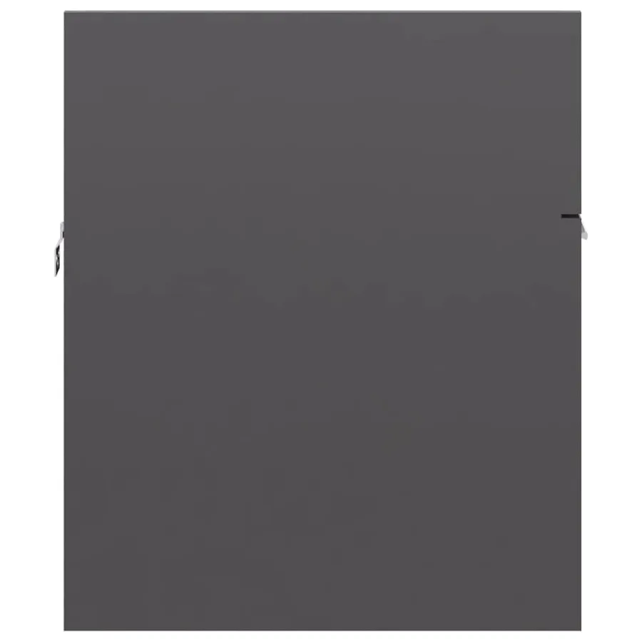 Armoire d'évier et lavabo intégré Gris brillant Bois ingénierie - 10