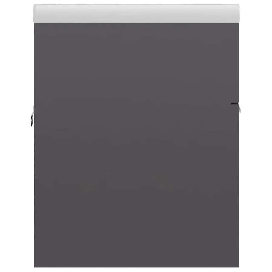 Armoire d'évier et lavabo intégré Gris brillant Bois ingénierie - 9