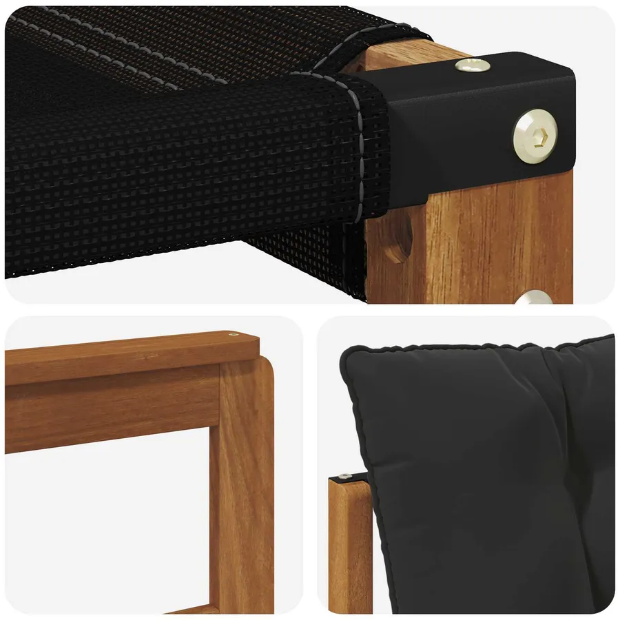 Ensemble de canapés d'extérieur 6 pcs Naturel et Noir - 7