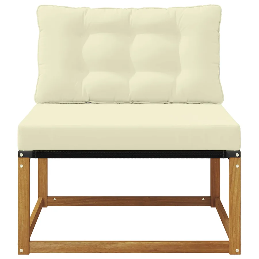 Sofa de milieu extérieur Bois d'acacia massif et Textilène - 4