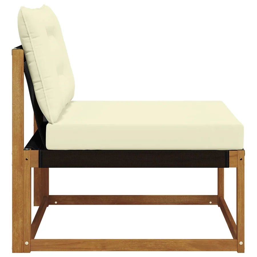 Sofa de milieu extérieur Bois d'acacia massif et Textilène - 5