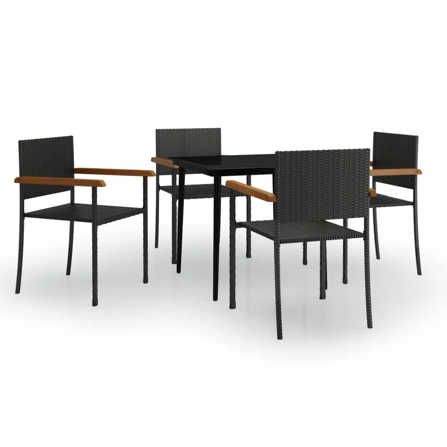 Garden Dining Set 5 pcs Black - 2
