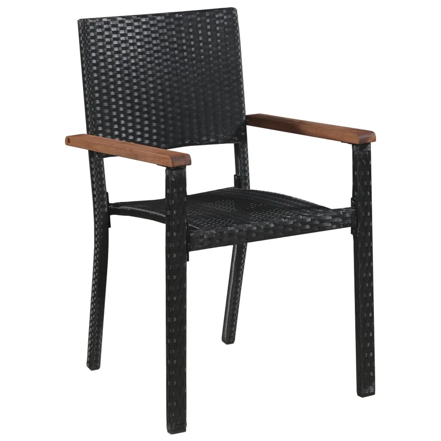 Ensemble à manger de jardin 5 pcs Noir - 3
