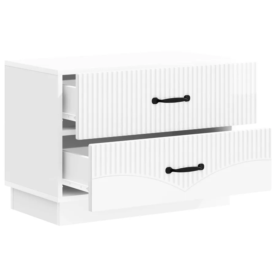 Cabinet de chevet Blanc brillant 62 x 34,5 x 44,5 cm - 4