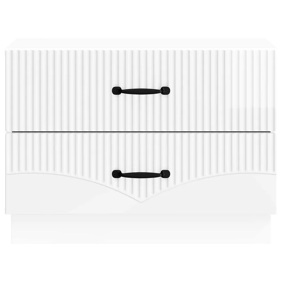 Cabinet de chevet Blanc brillant 62 x 34,5 x 44,5 cm - 5