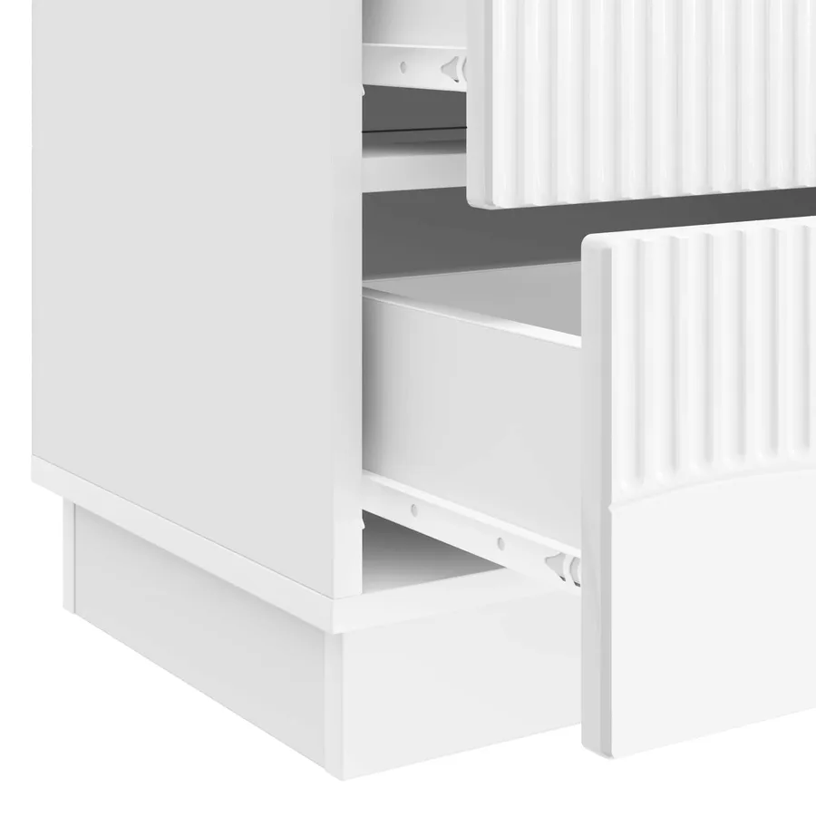 Cabinet de chevet Blanc brillant 62 x 34,5 x 44,5 cm - 9