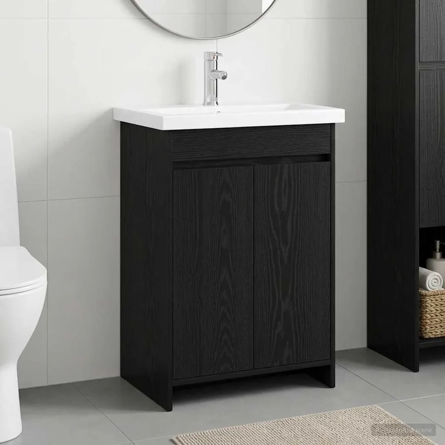 Ensemble de mobilier de salle de bain Chêne noir