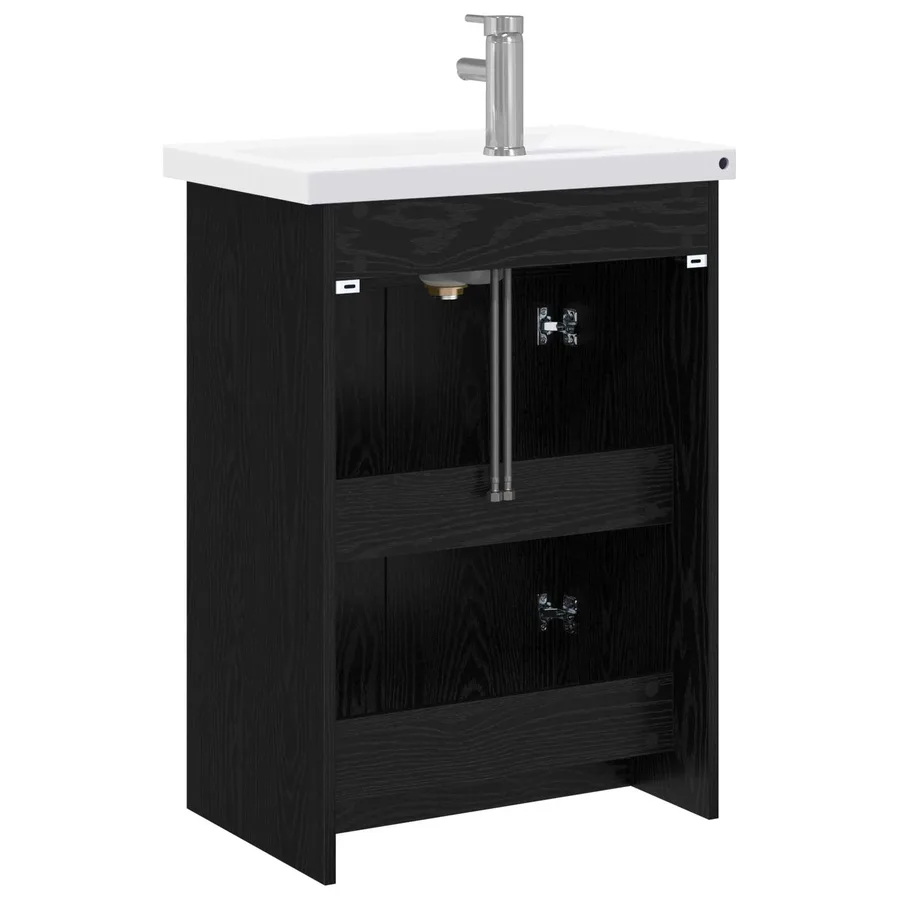 Ensemble de mobilier de salle de bain Chêne noir - 7