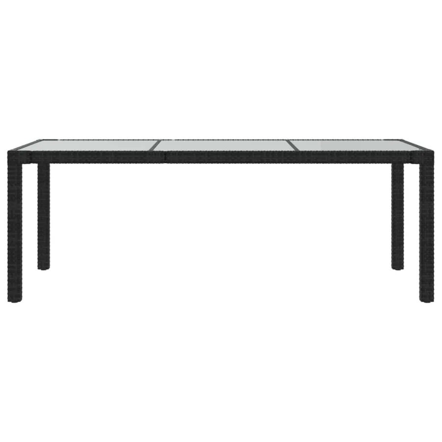 Ensemble à manger d'extérieur 9pcs coussins résine tressée noir - 9