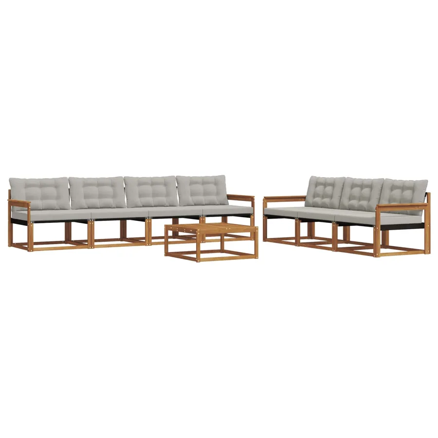 Ensemble de canapés d'extérieur 8 pcs Gris Naturel et Clair - 2