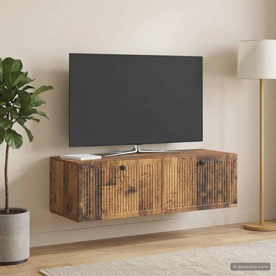Meuble TV mural Bois ancien 98 x 41 x 30 cm Bois d'ingénierie