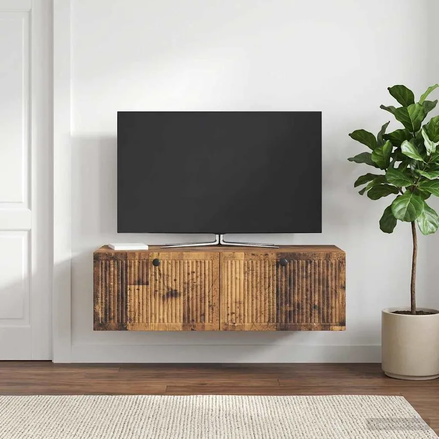 Meuble TV mural Bois ancien 98 x 41 x 30 cm Bois d'ingénierie - 4