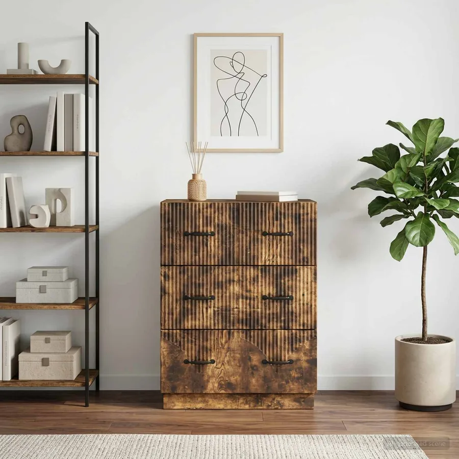 Armoire à tiroirs Chêne fumé 66 x 34,5 x 87 cm - 4