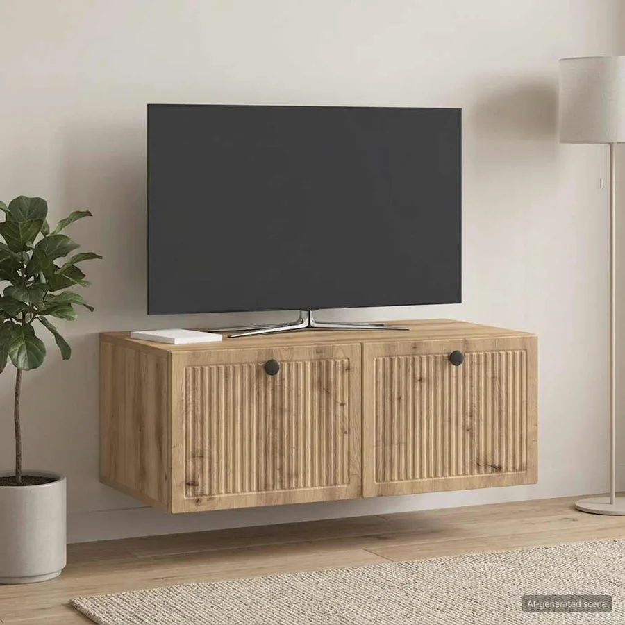 Meuble TV mural 78,5 x 41 x 30 cm Chêne artisanal - 4