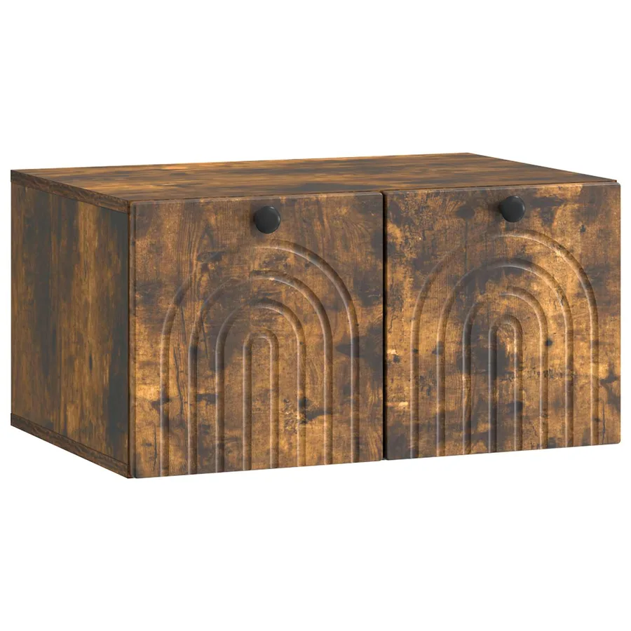 Meuble TV mural Chêne fumé 59,5 x 41 x 30 cm Bois d'ingénierie - 2