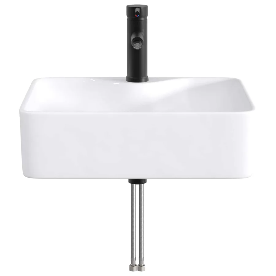 Lavabo de salle de bains Noir Mat 48,5 x 37,5 x 13 cm métal - 4