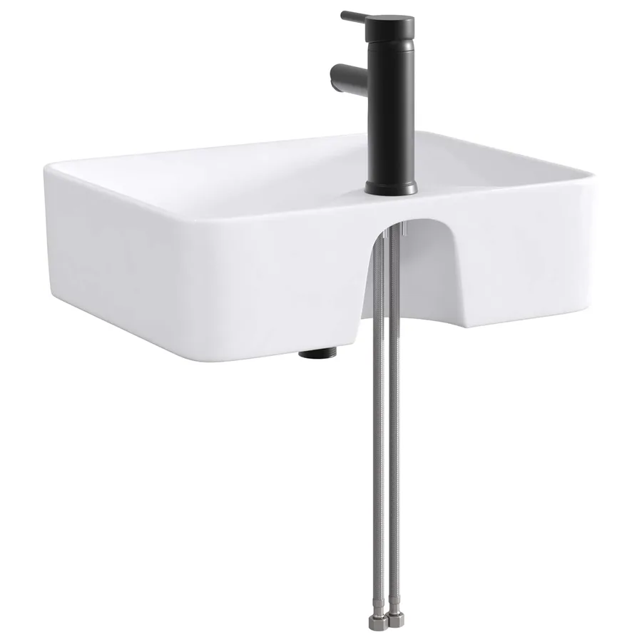 Lavabo de salle de bains Noir Mat 48,5 x 37,5 x 13 cm métal - 6