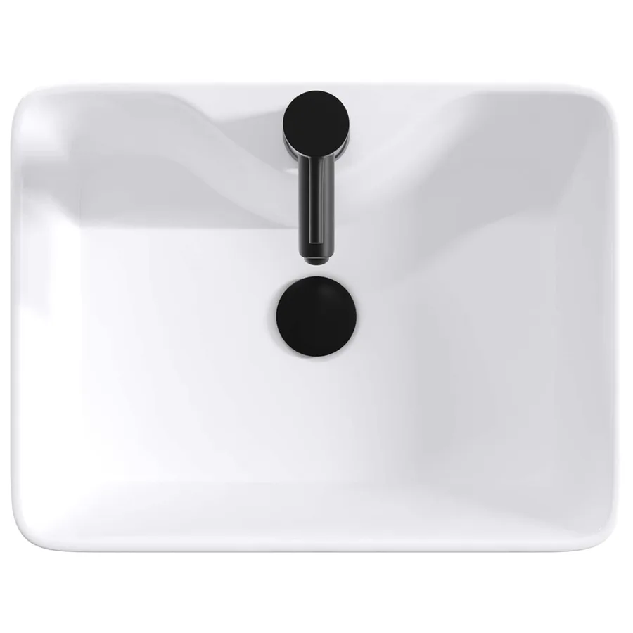 Lavabo de salle de bains Noir Mat 48,5 x 37,5 x 13 cm métal - 7