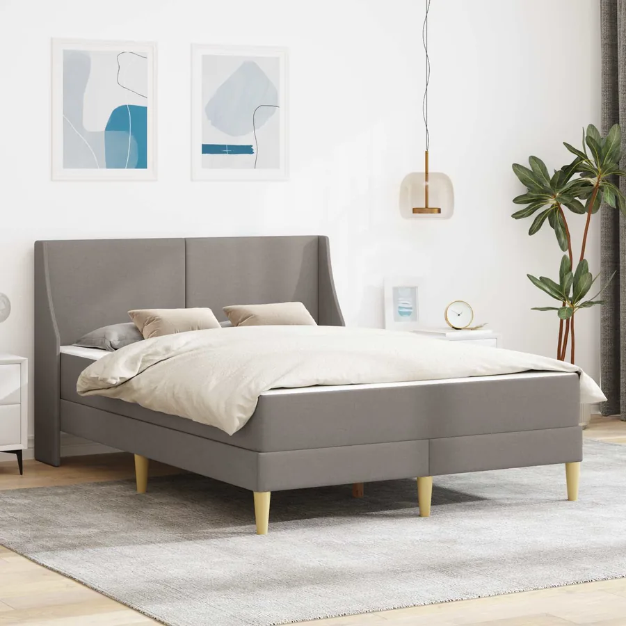 Cadre de lit avec matelas avec tête de lit Polyester