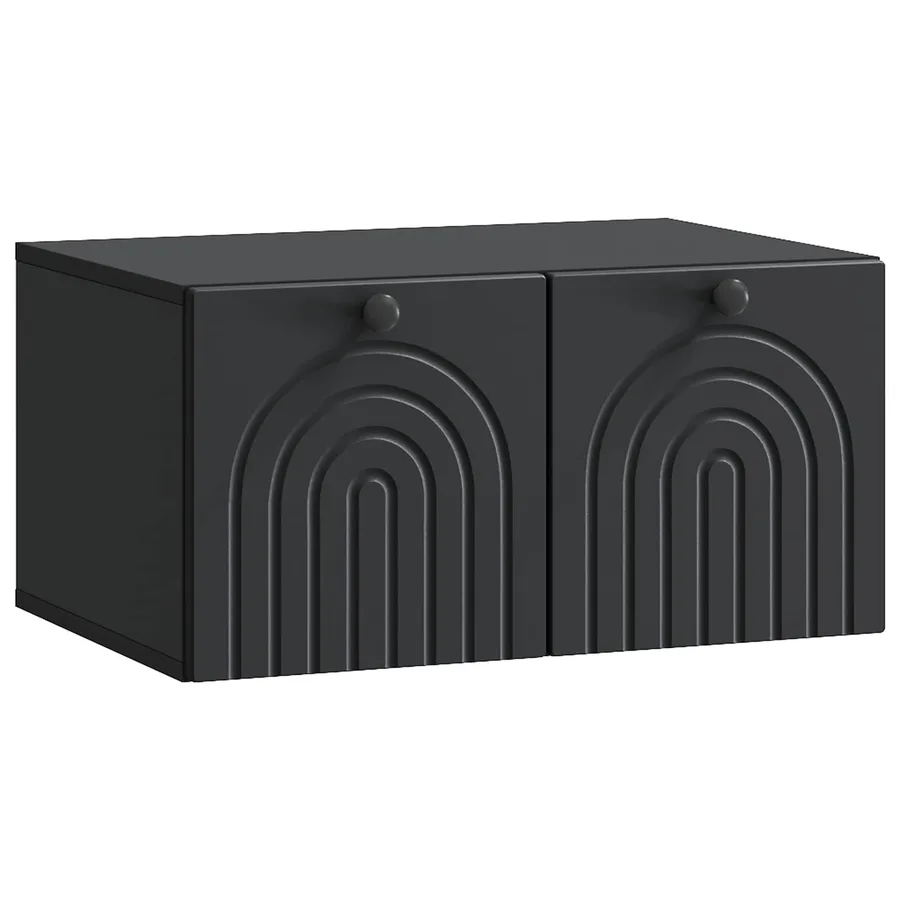 Meuble TV mural Noir 59,5 x 41 x 30 cm Bois d'ingénierie - 2