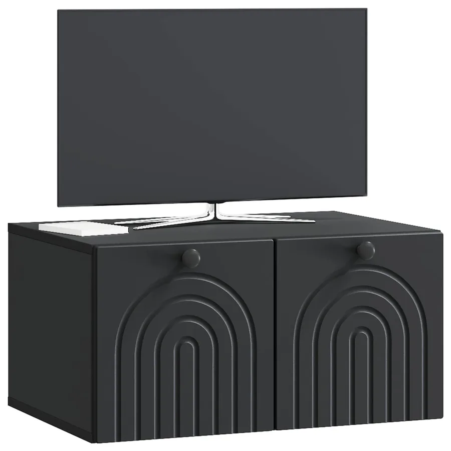 Meuble TV mural Noir 59,5 x 41 x 30 cm Bois d'ingénierie - 3