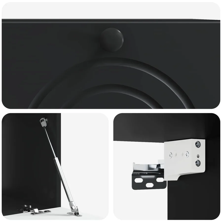 Meuble TV mural Noir 59,5 x 41 x 30 cm Bois d'ingénierie - 9