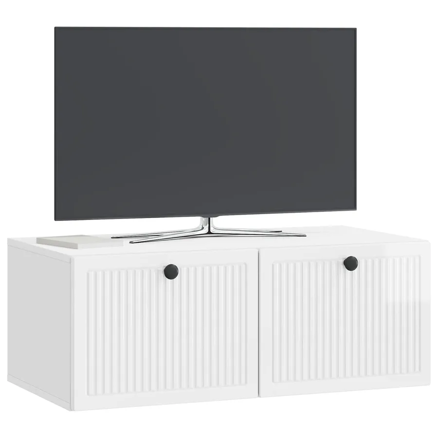 Meuble TV mural Montage mural Blanc brillant 78,5 x 41 x 30 cm - 3