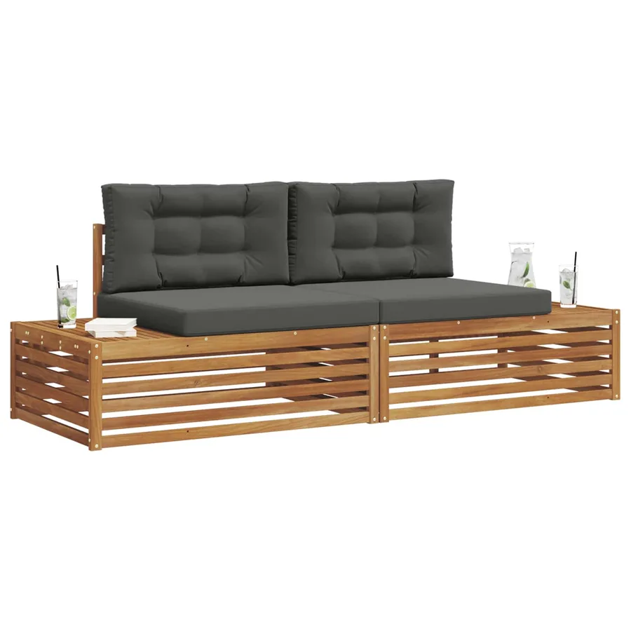 Ensemble de canapés d'extérieur Naturel et Anthracite - 3