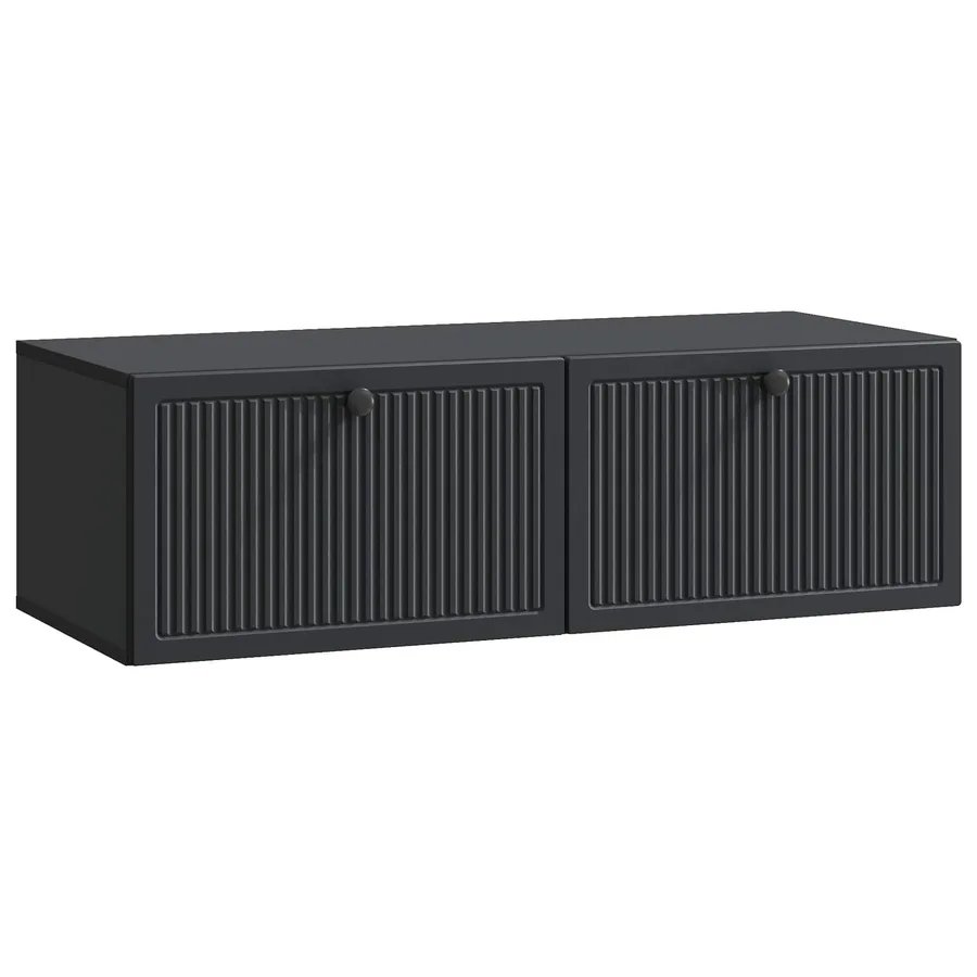 Meuble TV mural Noir 98 x 41 x 30 cm Bois d'ingénierie - 2