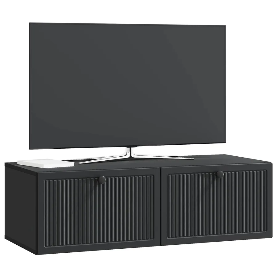Meuble TV mural Noir 98 x 41 x 30 cm Bois d'ingénierie - 3
