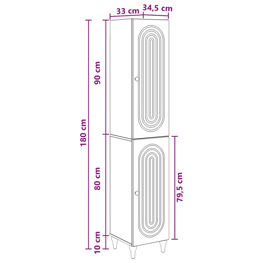 Ensemble de Meubles 2 pcs Gris béton Bois d'ingénierie - 9