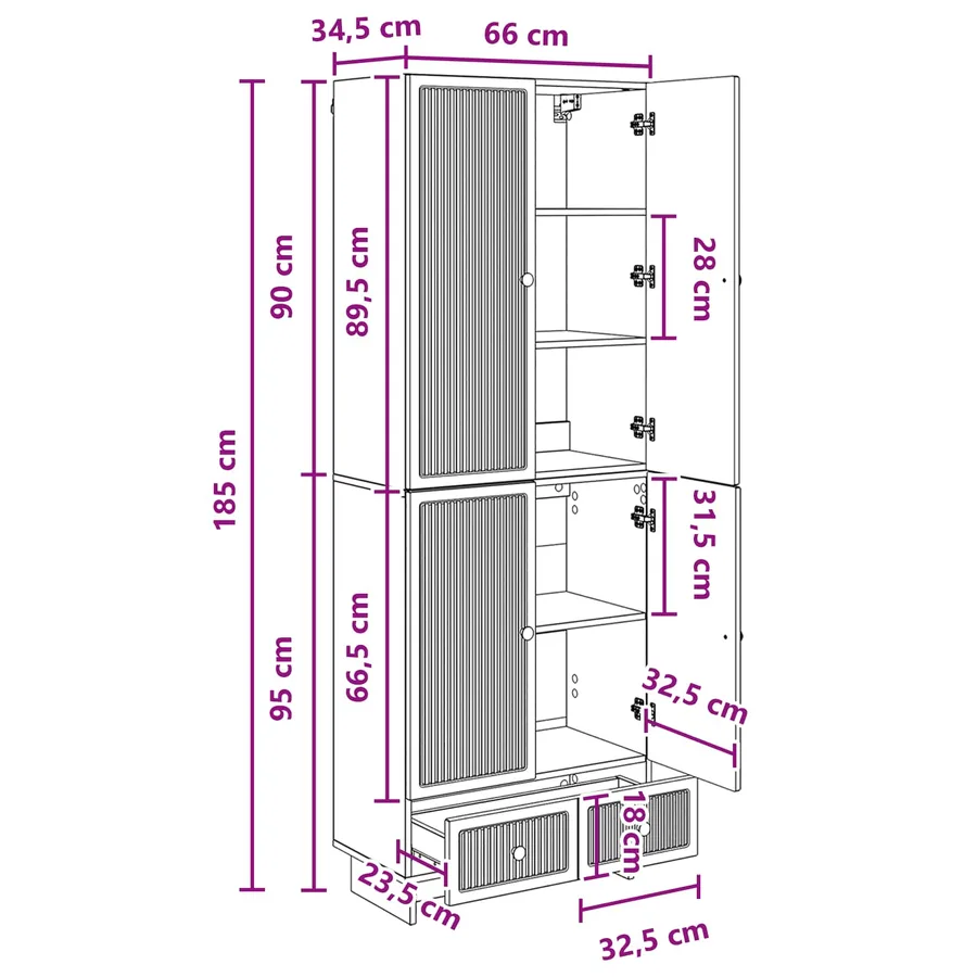 Ensemble de Meubles 2 pc Chêne artisanal Bois d'ingénierie - 10