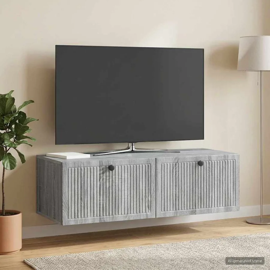Meuble TV mural Sonoma gris 98 x 41 x 30 cm Bois d'ingénierie