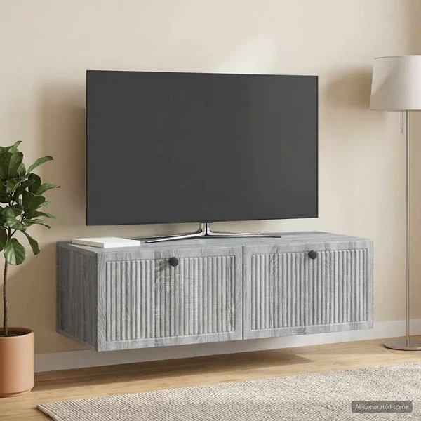 Meuble TV mural Sonoma gris 98 x 41 x 30 cm Bois d'ingénierie