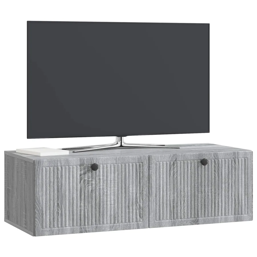 Meuble TV mural Sonoma gris 98 x 41 x 30 cm Bois d'ingénierie - 3