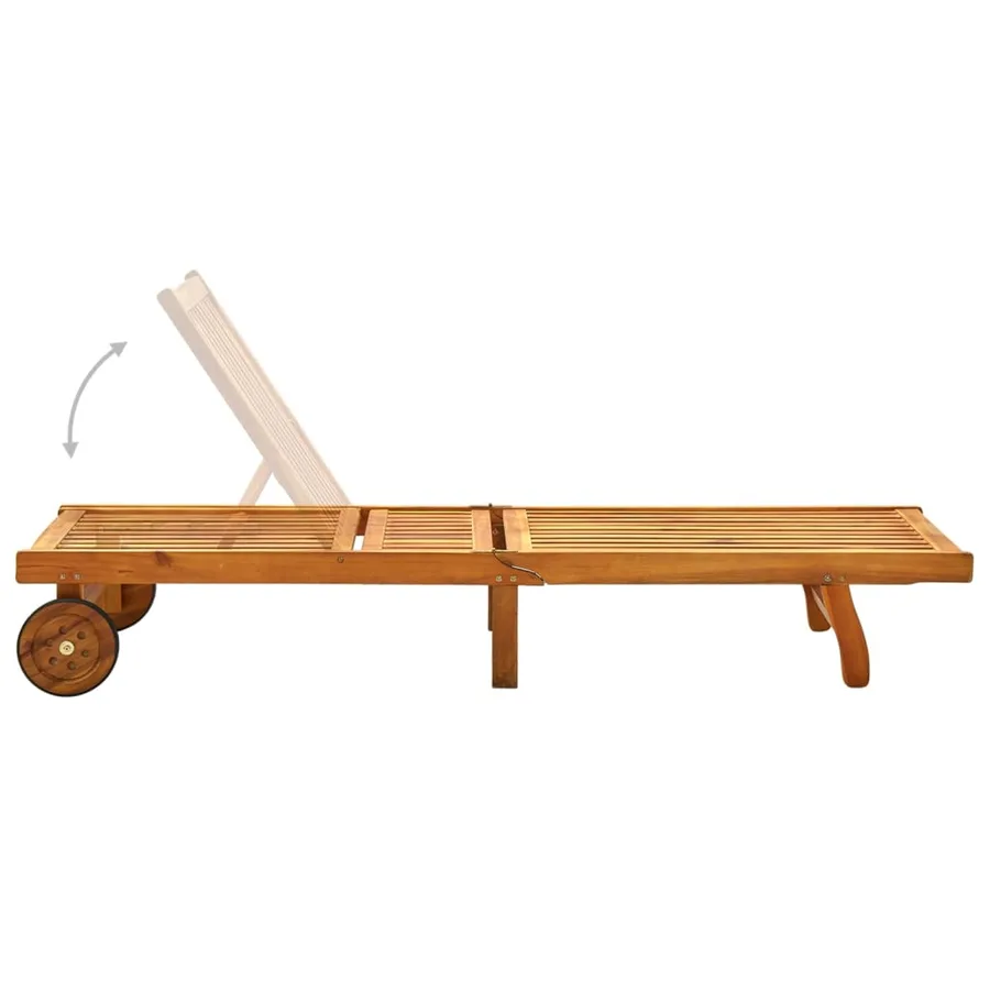 Chaise longue de jardin avec coussin Bois d'acacia solide - 6
