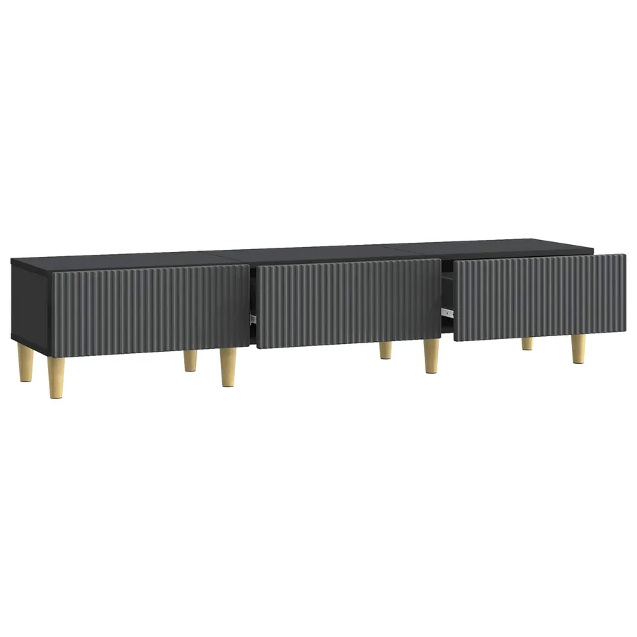 Meuble TV avec tiroir Noir 147 x 34,5 x 30 cm Bois d'ingénierie - 5