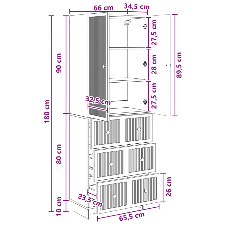 Ensemble de Meubles 2 pcs 66 x 34,5 x 90 cm Bois d'ingénierie - 9