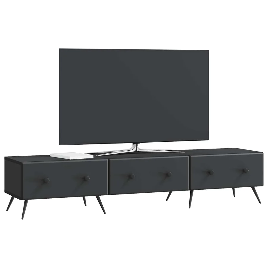 Meuble TV avec tiroir Noir 147 x 34,5 x 30 cm Bois d'ingénierie - 3