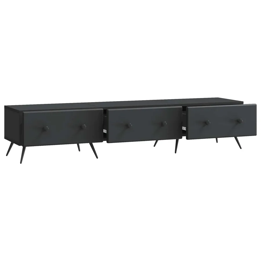 Meuble TV avec tiroir Noir 147 x 34,5 x 30 cm Bois d'ingénierie - 5