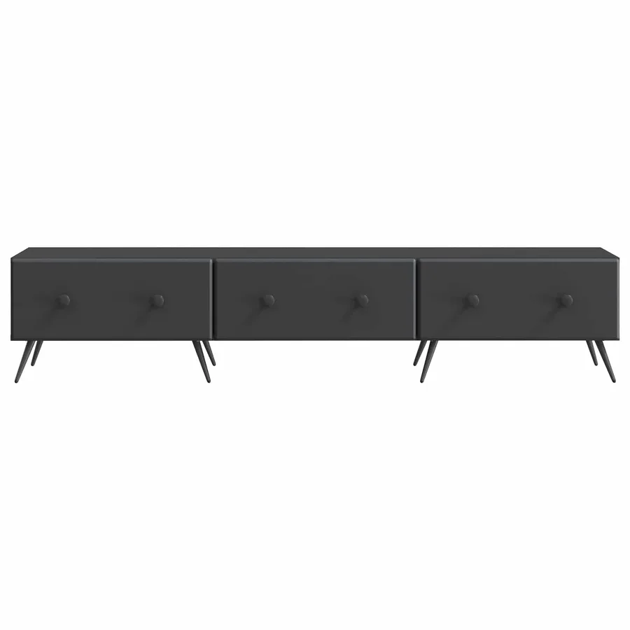 Meuble TV avec tiroir Noir 147 x 34,5 x 30 cm Bois d'ingénierie - 6