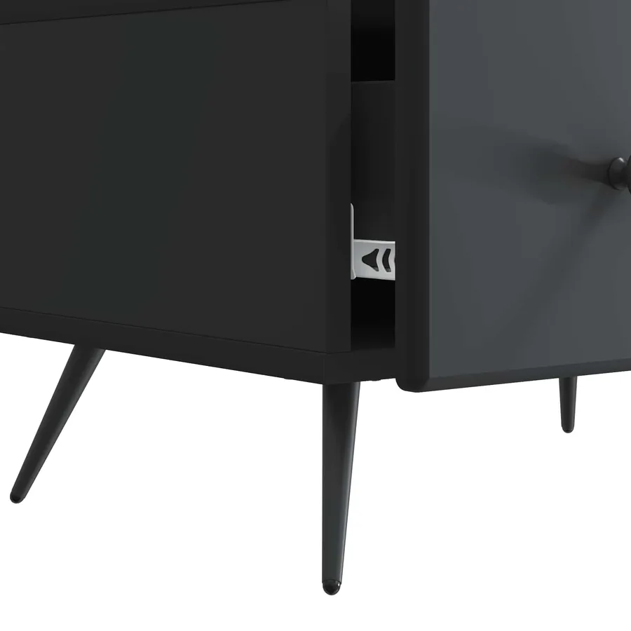 Meuble TV avec tiroir Noir 147 x 34,5 x 30 cm Bois d'ingénierie - 9